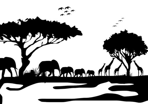 Afrika mit Tieren