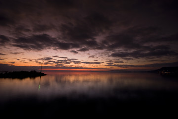 sunset over lake balaton