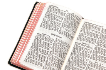 bible open to zephaniah