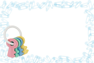 Diaper Pin Border and Rattle