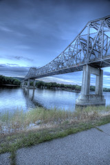 HDR image of bridge over the Mississippi River