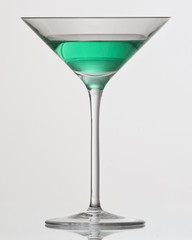 green drink in cocktail glass