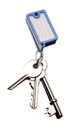 Three keys isolated over white