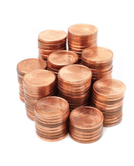 coins  on white background