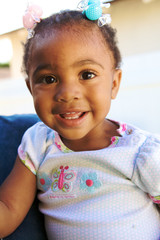 A Beautiful Afrrican American Baby smiling