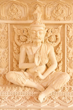 Ascetic statue in Thai style molding art