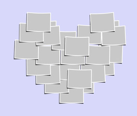 Fototapeta premium Blank photos forming a heart-shape