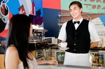 Waiter Serving Coffee