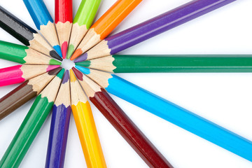 Fototapeta premium Colored school pencils