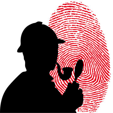 detective silhouette smoking pipe red fingerprint clip art preview