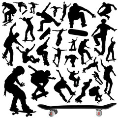 collection of skateboard vector