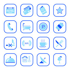 Hotel icons - blue series