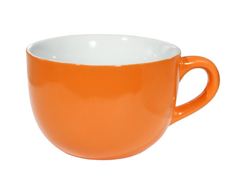 orange Mug on a white background. (isolated)
