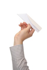 Man throwing a paper plane