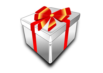 Geschenk als Box mit Schleife
