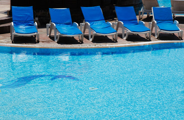Summer resort swim-pool lounges
