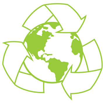 recommend clip art: Planet Earth with Recycle Symbol