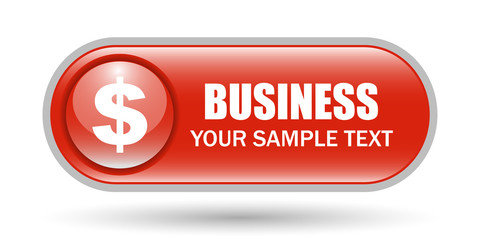 Dollar Sign Business Button with Space for Text