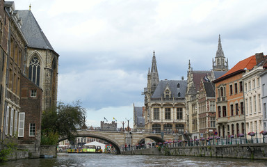 Gent Belgien Grachte Grasslei