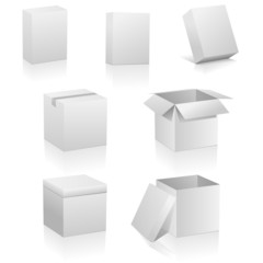 Vector set of blank boxes isolated on white background.