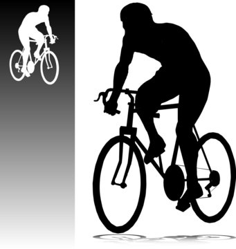 cycling man vector silhouettes