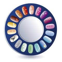 Colorful decorated nails in variety of colors