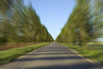 empty road with motion blur