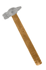 Old hammer isolated over white background