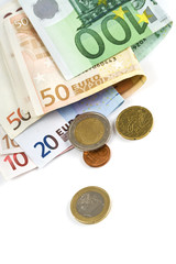 europäische währung isoliert auf weiß