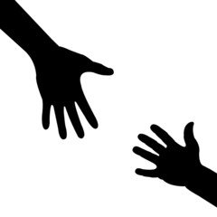 silhouette hand , helping hand - 15540650