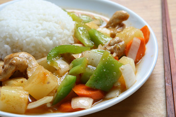 Sweet and Sour Chicken with Rice