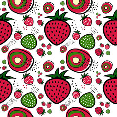 strawberry pattern vector