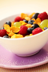 corn flakes with fruits