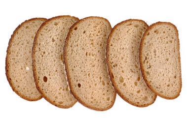 slices of bread isolated