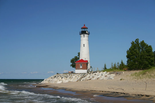 Lake Superior and Lighthouse