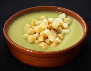 puree soup with croutons