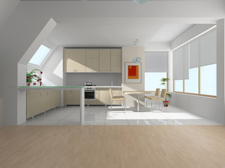 Naklejka na ściany i meble Interior of kitchen
