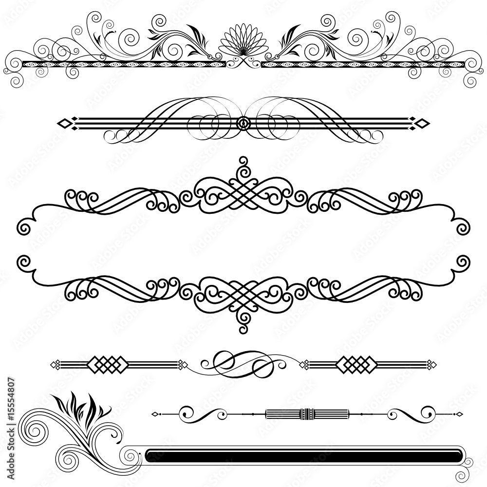 Poster Set of Ornamental design elements (vector)