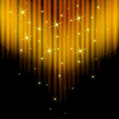 goldener vorhang mit glitzer