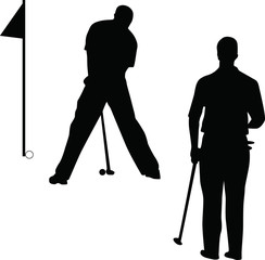 Golf player silhouette vector