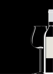 Foto op Plexiglas Rotweinglas mit Weinflasche © Wilm Ihlenfeld