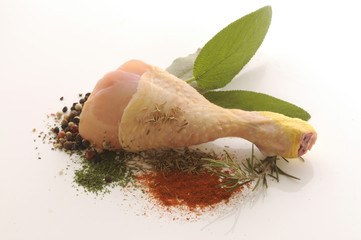 Coscia di pollo con spezie e erbe