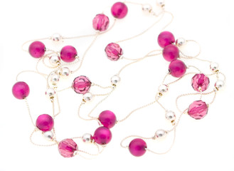 Close-up beautiful string of beads, necklace background