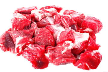 fresh beef isolated on white