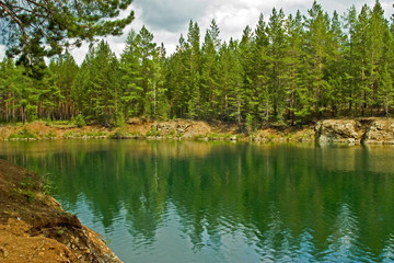 Summer landscape. Ural mountains river