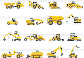 Vector transportation icon set. Tractors © Taras Livyy
