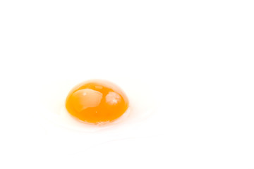 An egg, broken open