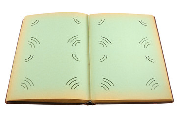 Old picture album on a white background