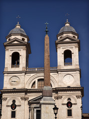 Trinita dei Monti French Church Top of Spanish Steps Obelisk Rom