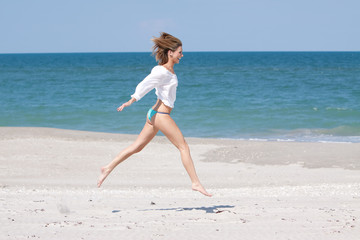 Running on the beach